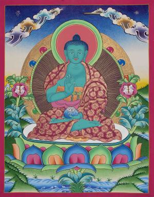 Original Hand-Painted Amogsiddhi Thangka | Tibetan Buddhist Thangka